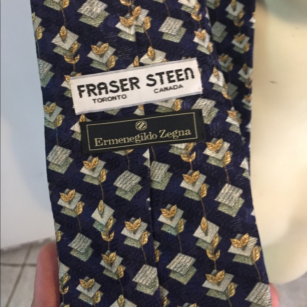 Fraser steen ermenegildo zegna vintage tie navy - Picture 4 of 4